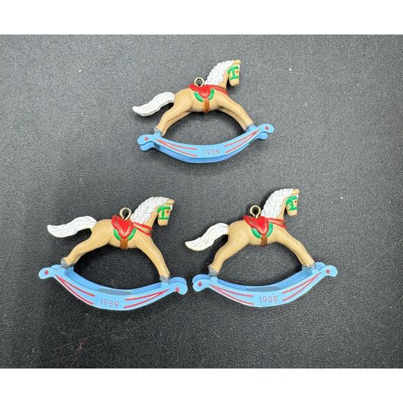 Other - Hallmark Ornament 1989 Rocking Horse #2 Lot Of 3 -No Box -S1M